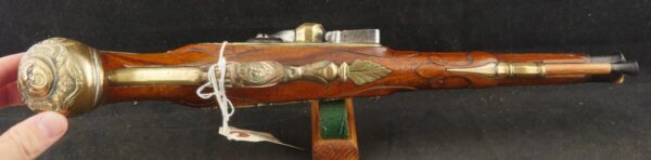 079-1025-7529, German Flint Lock Pistol c. 1700-1730 with raised carving on the stock. BUY NOW - Image 2