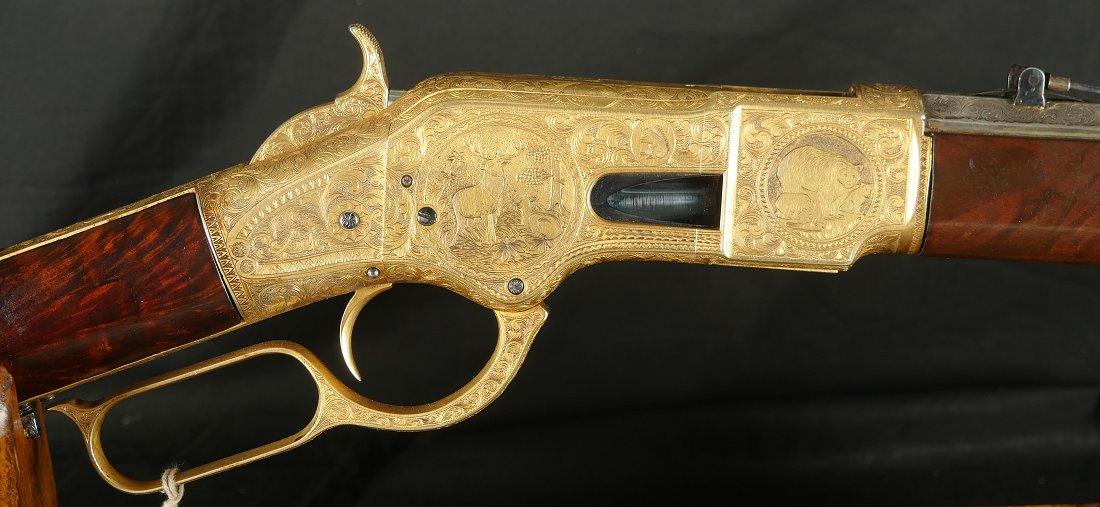 GR-1025-6650, Spectacular Custom Engraving on a Winchester Model 1866 3rd model. BUY NOW - Image 4
