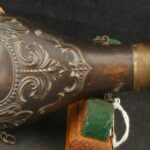 079-0126-9409, AM Flask & Cap Co. Embossed Powder Flask. BLOWOUT