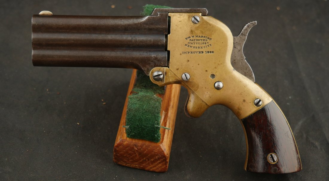 079-0426-9524, Marston 3 Barrel Superimposed Barrel .32 RF Pistol. BUY NOW - Image 3