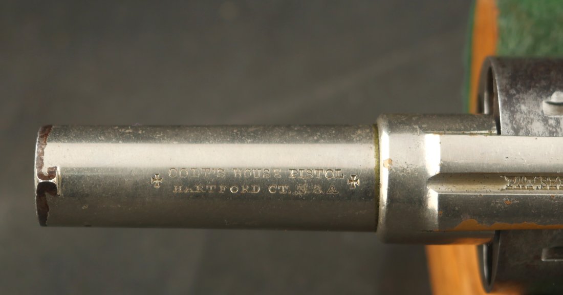 079-0426-9522, Colt House 5 shot .41 RF SA Pistol with 90% overall nickel. BLOWOUT - Image 7