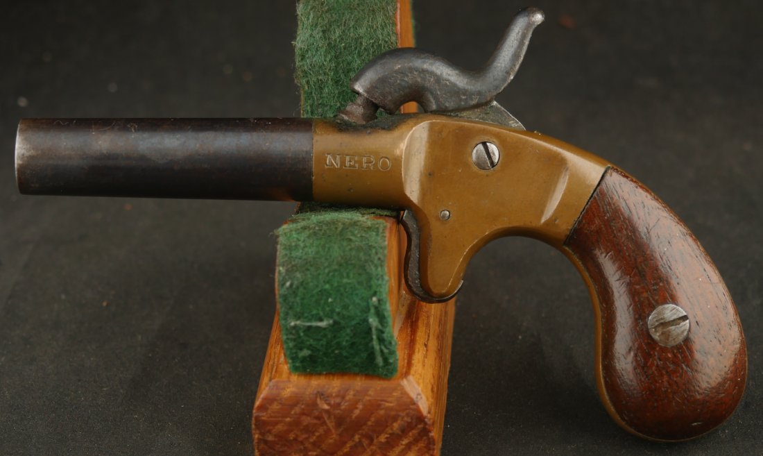 079-0426-9535, Nero, Single Shot boot pistol with brass frame and blued barrel. BLOWOUT - Image 2