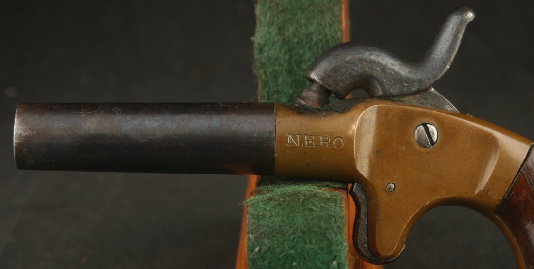 079-0426-9535, Nero, Single Shot boot pistol with brass frame and blued barrel. BLOWOUT - Image 9