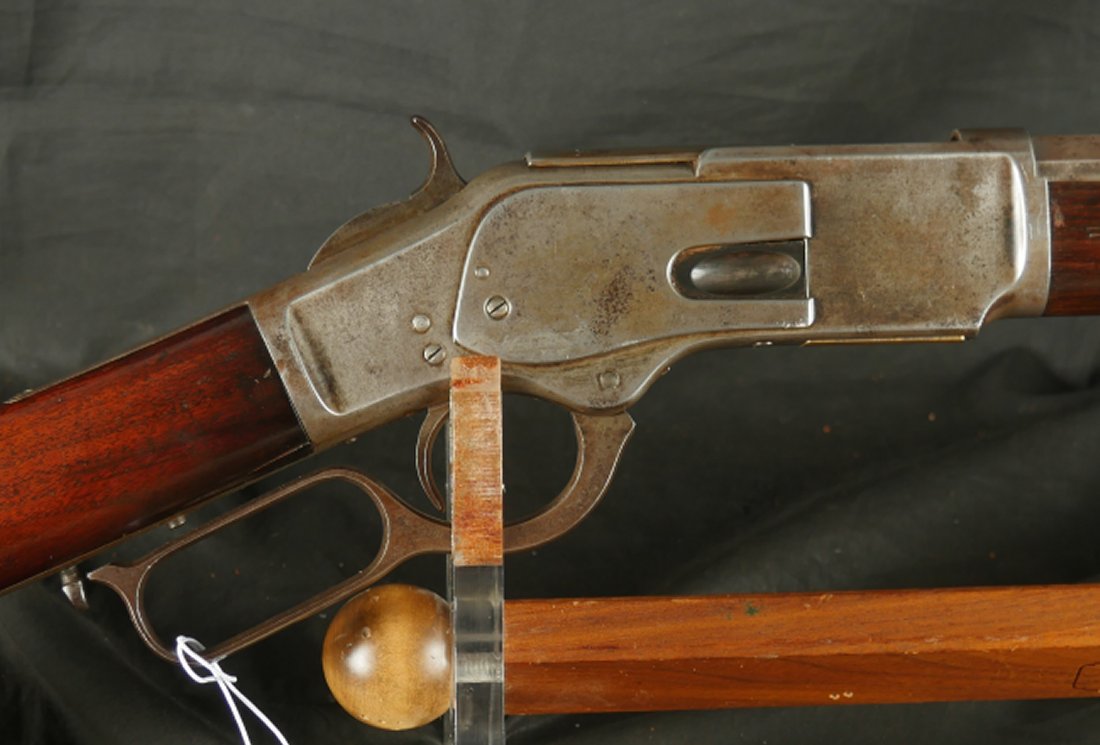 079-0826-7544, 1st Model Winchester Model 1873 Octagon Barrel Rifle in 44-40 with thumb print dust cover in slot. BUY NOW - Image 3