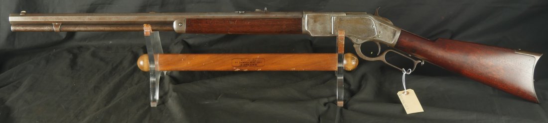079-0826-7544, 1st Model Winchester Model 1873 Octagon Barrel Rifle in 44-40 with thumb print dust cover in slot. BUY NOW - Image 6