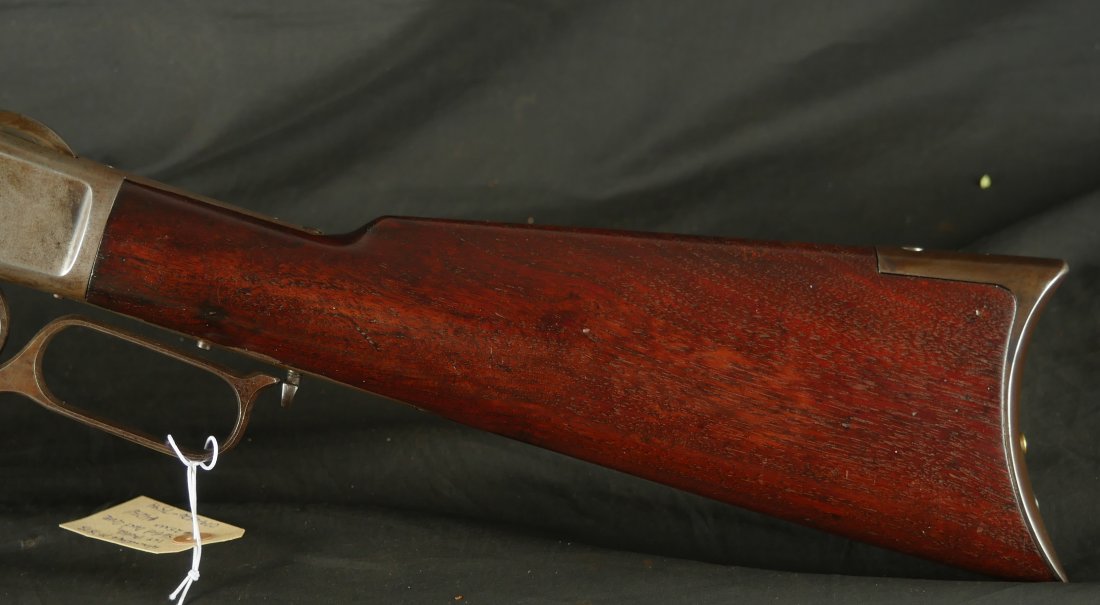 079-0826-7544, 1st Model Winchester Model 1873 Octagon Barrel Rifle in 44-40 with thumb print dust cover in slot. BUY NOW - Image 7