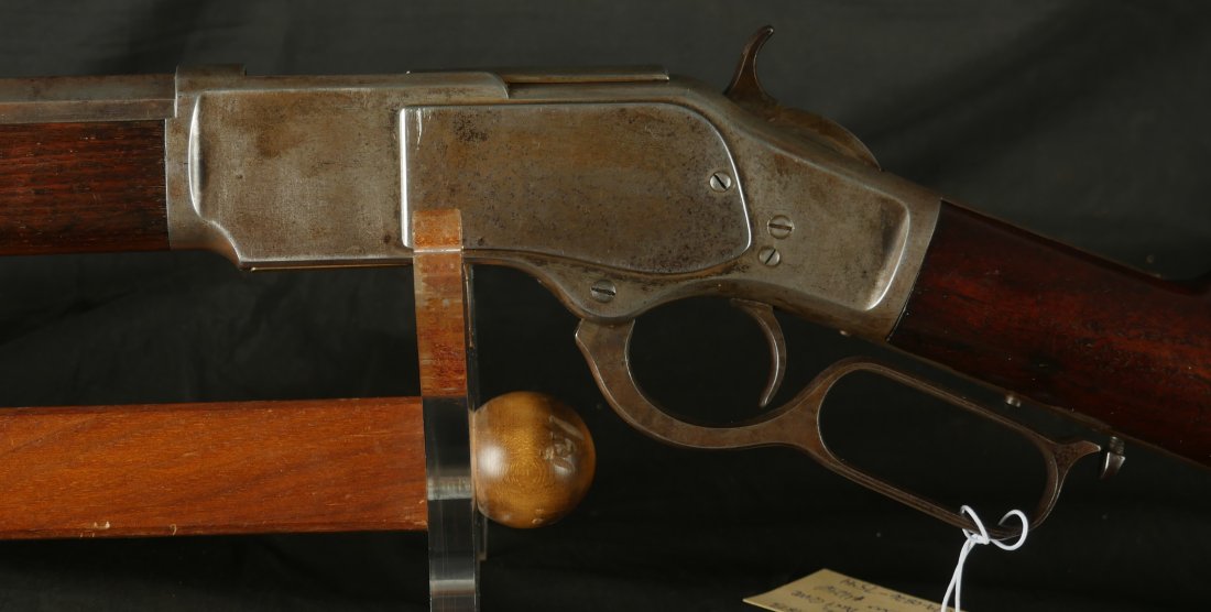 079-0826-7544, 1st Model Winchester Model 1873 Octagon Barrel Rifle in 44-40 with thumb print dust cover in slot. BUY NOW - Image 8