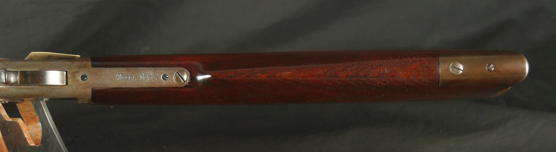 079-0826-7544, 1st Model Winchester Model 1873 Octagon Barrel Rifle in 44-40 with thumb print dust cover in slot. BUY NOW - Image 19